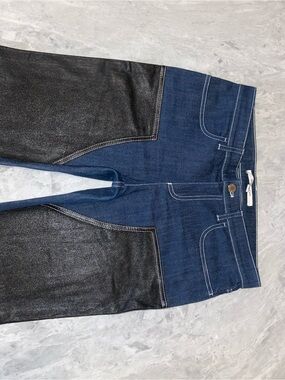 Givenchy Vintage Black Leather Panel Jeans